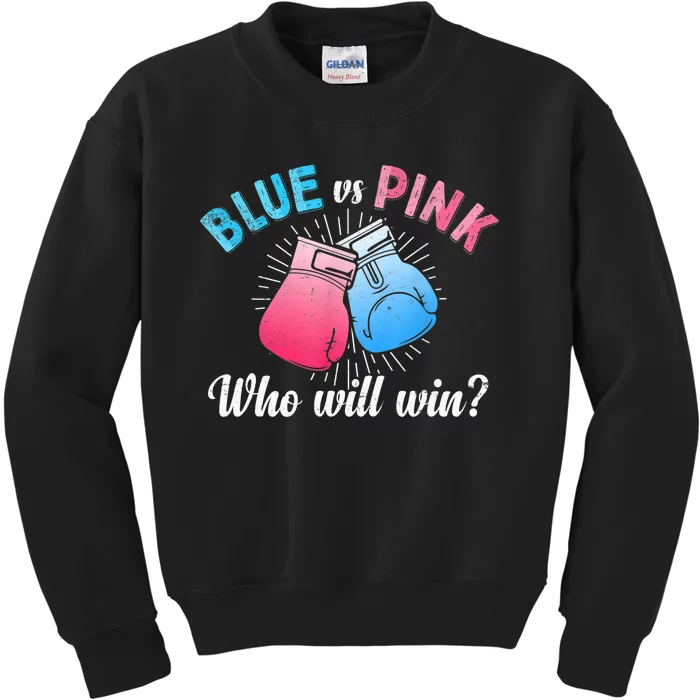 Cute Blue Vs Pink Gender Reveal Party Boxing Boxer Kids Sweatshirt