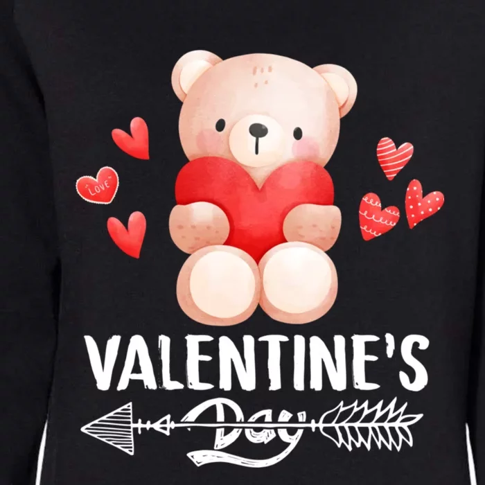 Cute Bear Valentine's Day Funny Gift Womens California Wash Sweatshirt