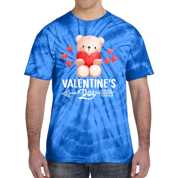 Cute Bear Valentine's Day Funny Gift Tie-Dye T-Shirt