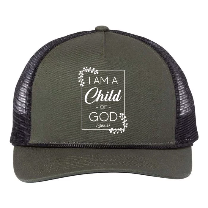 Christian Bible Verse I Am A Child Of God 1 John 3:1 Retro Rope Trucker Hat Cap