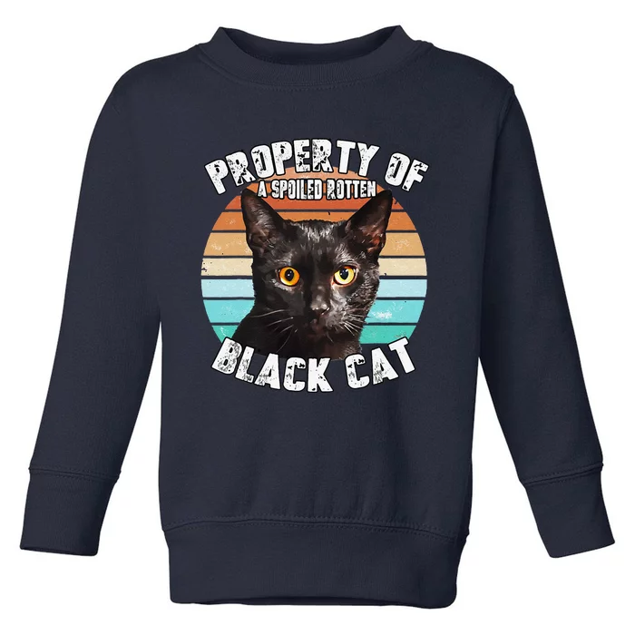 Cat Black Vintage Eighties Style Cat Retro Property Gift Cute Dog Toddler Sweatshirt