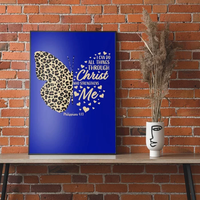 Christian Bible Verse Butterfly Cheetah Mom Teen Gift Poster