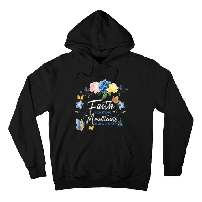 Christian Bible Verse Butterfly Rose Flower Matthew 1720 Tall Hoodie