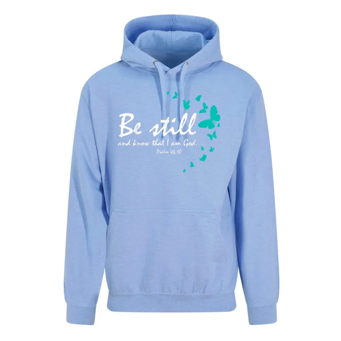 Christian Bible Verse Gifts Religious Butterfly Be Still God Unisex Surf Hoodie