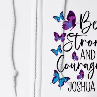 Christian Bible Verse Be Strong Joshua 1:9 Butterfly Full Zip Hoodie