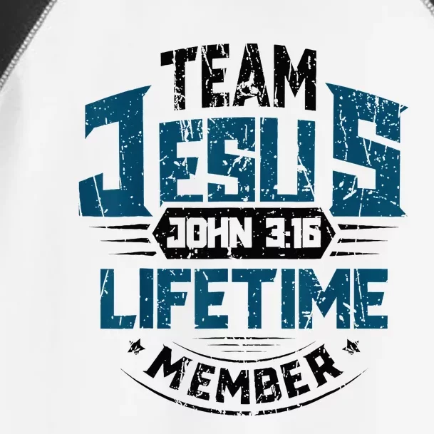 Christian Bible Verse Team Jesus Lifetime Member Scripture Toddler Fine Jersey T-Shirt