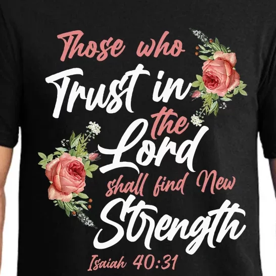 Christian Bible Verse Quote Rose Flower Isaiah 4031 Pajama Set