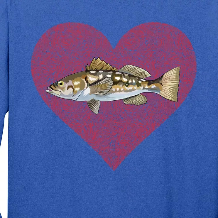 Calico Bass Valentines Day Fish Love Fingerprint Great Gift Long Sleeve Shirt