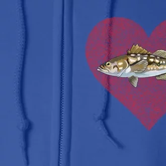 Calico Bass Valentines Day Fish Love Fingerprint Great Gift Full Zip Hoodie