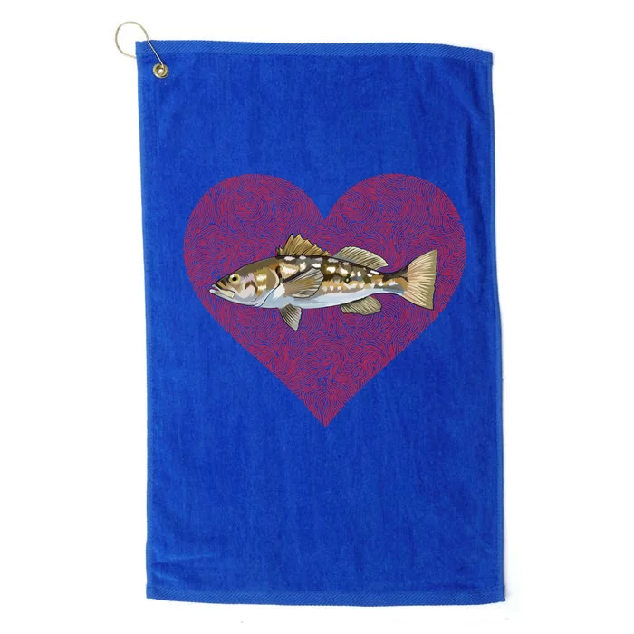 Calico Bass Valentines Day Fish Love Fingerprint Great Gift Platinum Collection Golf Towel