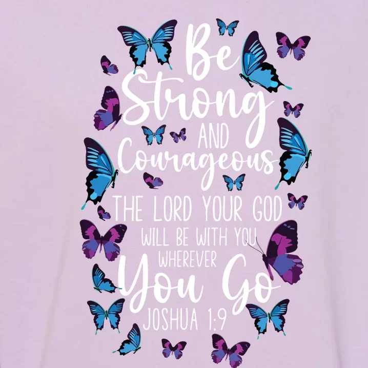 Christian Bible Verse Quote Butterfly Joshua 19 Garment-Dyed Sweatshirt