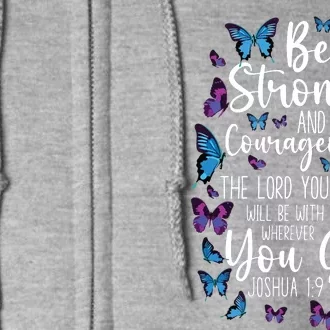 Christian Bible Verse Quote Butterfly Joshua 19 Full Zip Hoodie