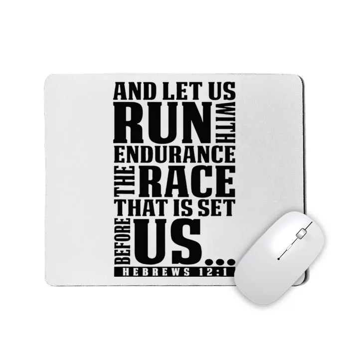 Christian Bible Verse Let Us Run With Endurance Running Gift Mousepad