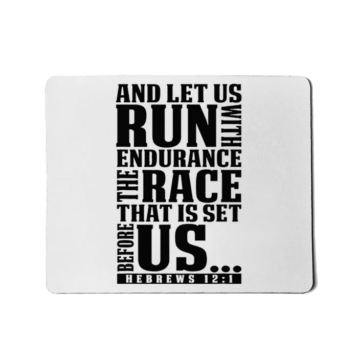 Christian Bible Verse Let Us Run With Endurance Running Gift Mousepad