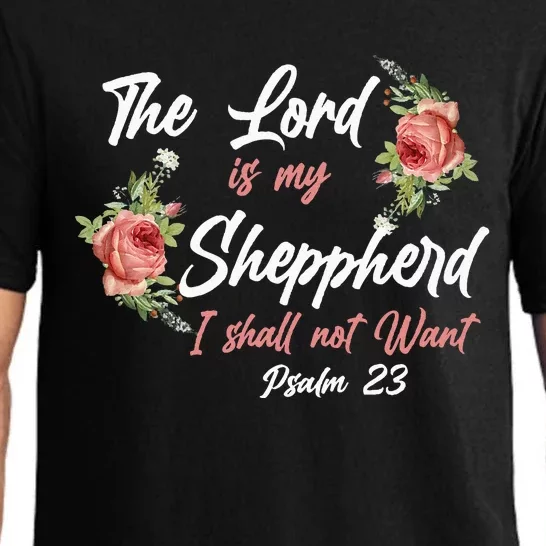 Christian Bible Verse Quote Rose Flower Psalm 23 Pajama Set