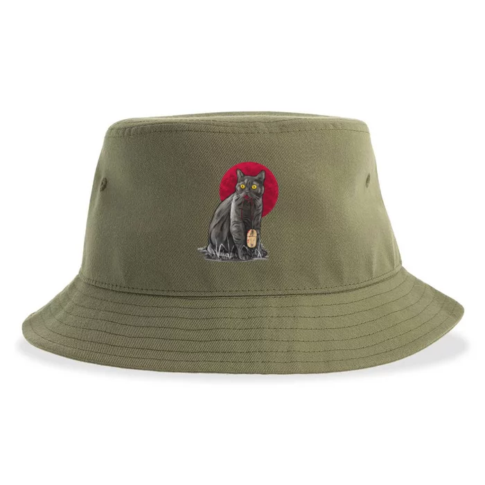 Cat Bloody Vampire Mouse Halloween Spooky Horror Outfit Sustainable Bucket Hat