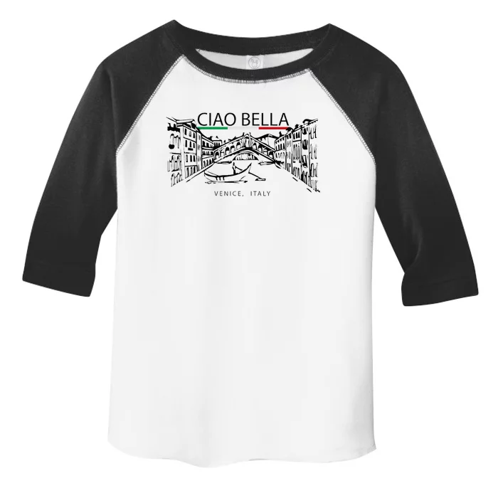 Ciao Bella Vintage Venice Italy Italian Greeting Graphic Toddler Fine Jersey T-Shirt