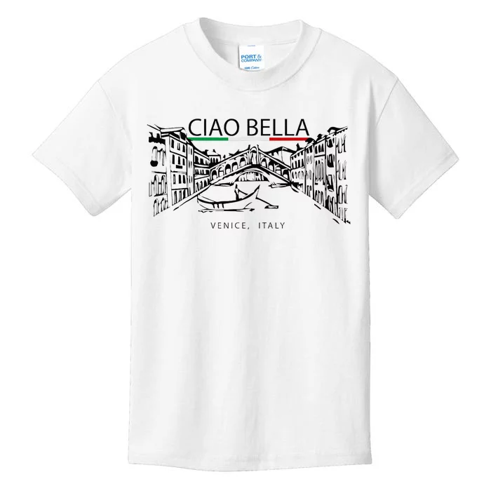 Ciao Bella Vintage Venice Italy Italian Greeting Graphic Kids T-Shirt