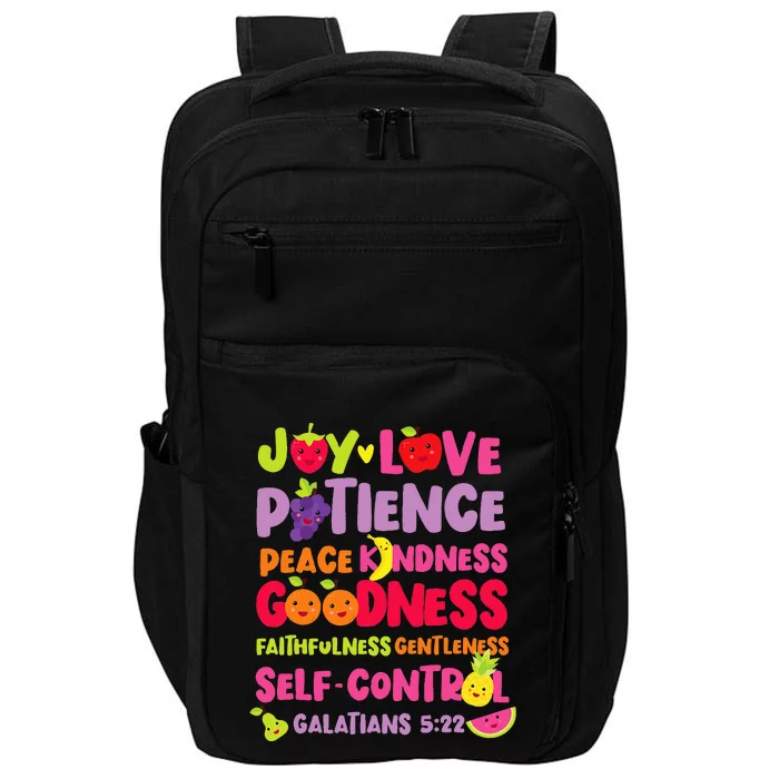 Christian Bible Verse Fruit Of The Spirit Galatians 522 Impact Tech Backpack