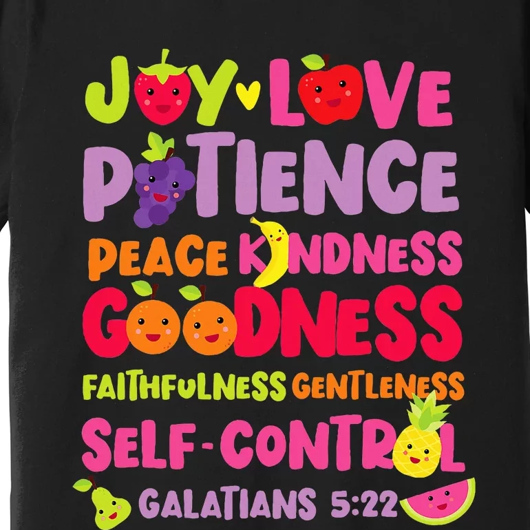 Christian Bible Verse Fruit Of The Spirit Galatians 522 Premium T-Shirt