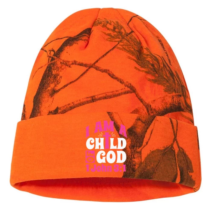 Christian Bible Verse I Am A Child Of God 1 John 31 Cross Kati - 12in Camo Beanie