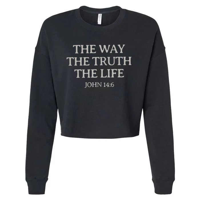 Christian Bible Verse Cropped Pullover Crew