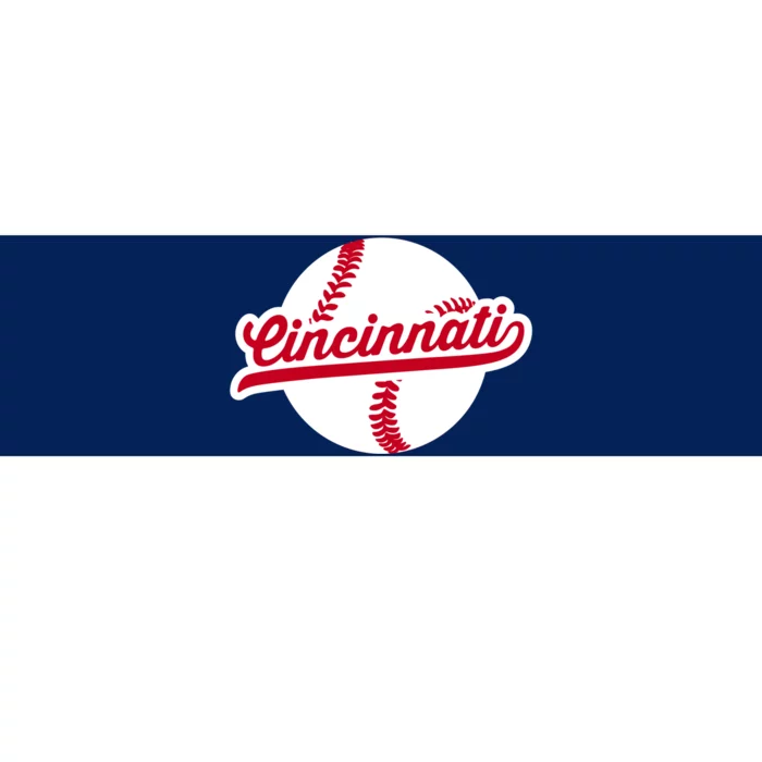 Cincinnati Baseball Vintage Ohio Pride Love City Red Bumper Sticker