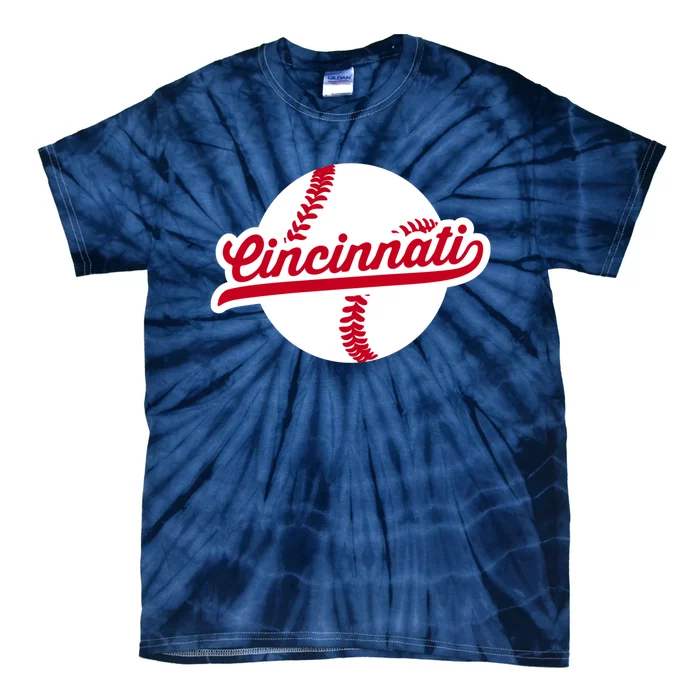 Cincinnati Baseball Vintage Ohio Pride Love City Red Tie-Dye T-Shirt