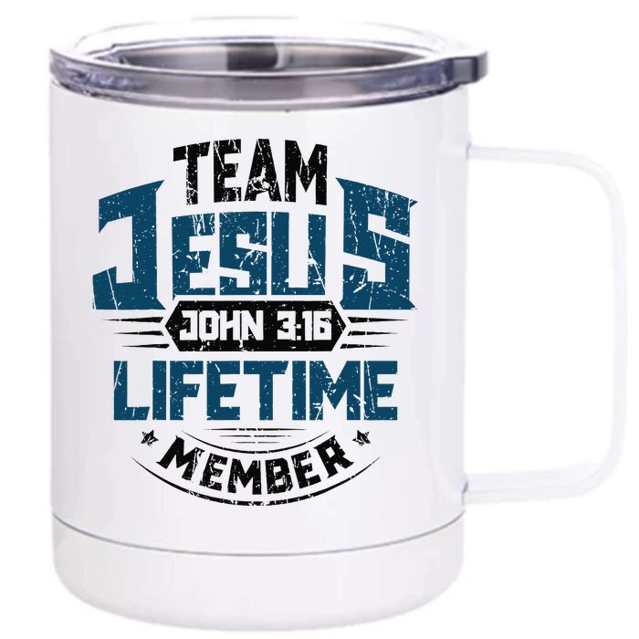 Christian Bible Verse Team Jesus Lifetime Member Scripture Front & Back 12oz Stainless Steel Tumbler Cup