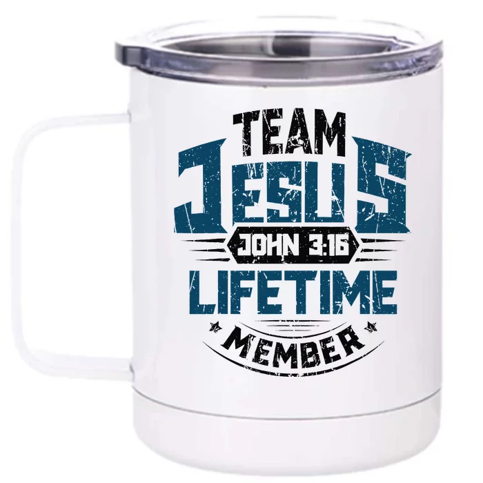 Christian Bible Verse Team Jesus Lifetime Member Scripture Front & Back 12oz Stainless Steel Tumbler Cup