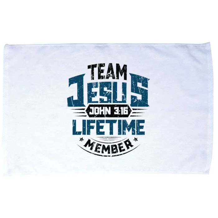 Christian Bible Verse Team Jesus Lifetime Member Scripture Microfiber Hand Towel