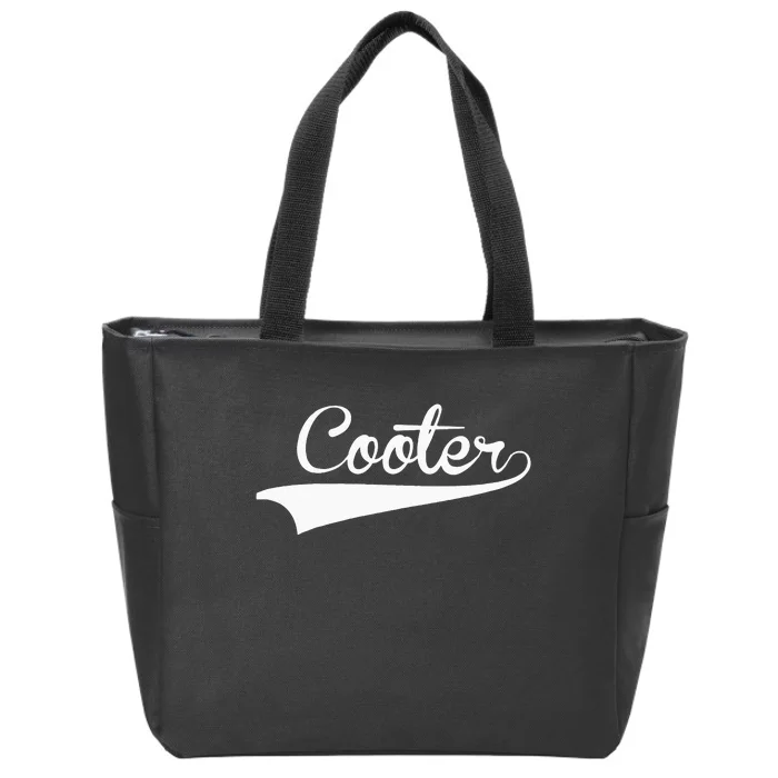 COOTER Baseball Vintage Retro Font Zip Tote Bag