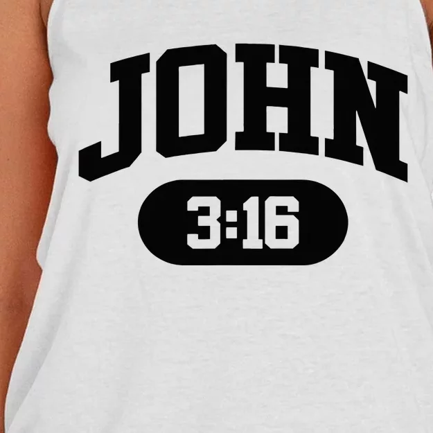 Christian Bible Verse John 316 Women's Knotted Racerback Tank