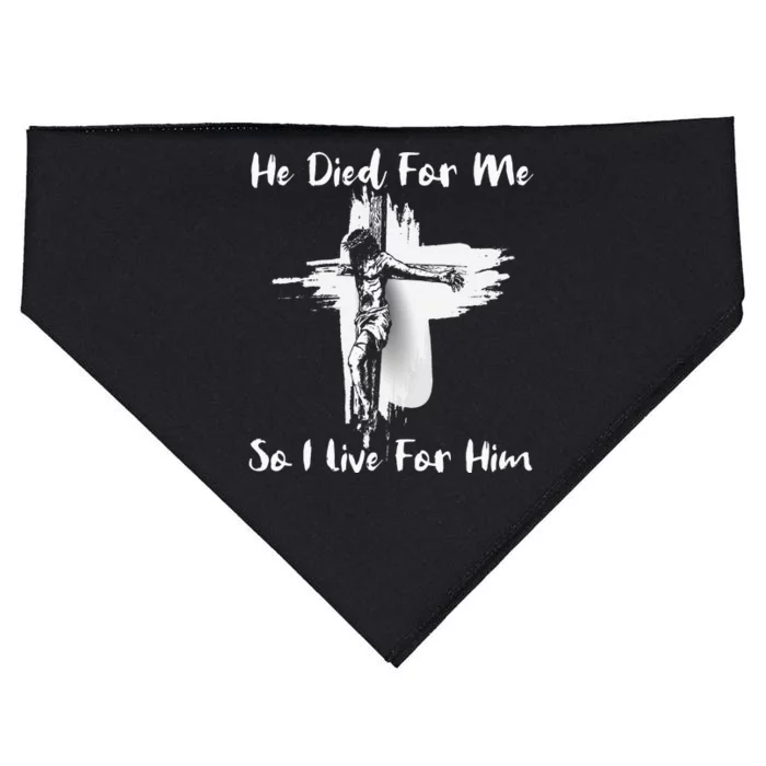 Christian Bible Verse Jesus Died For Me USA-Made Doggie Bandana