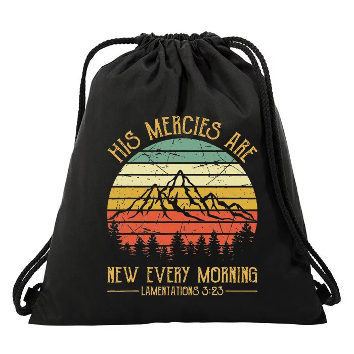 Christian Bible Verse His Mercies Are New Every Morning Drawstring Bag