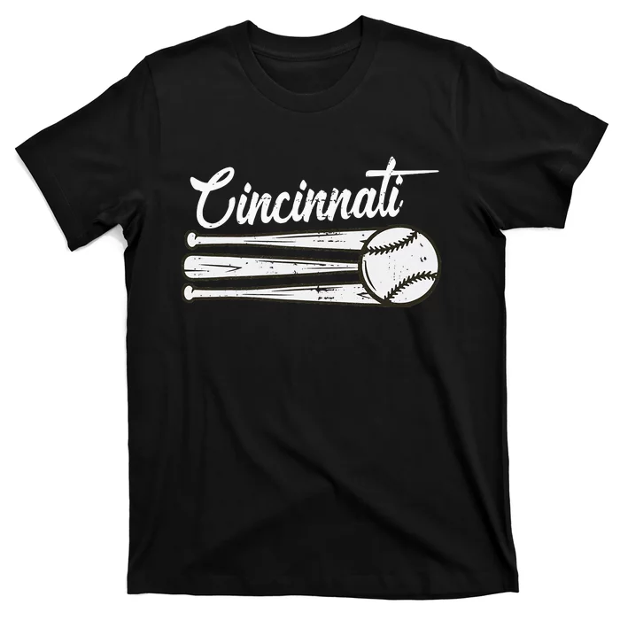 Cincinnati Baseball Vintage Distressed Met At Gameday T-Shirt