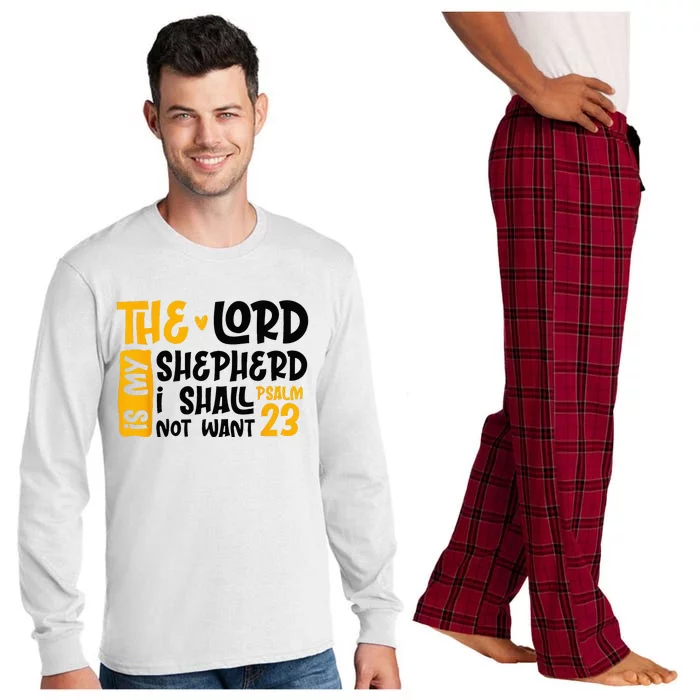 Christian Bible Verse The Lord Is My Sheperd Psalm 23 Long Sleeve Pajama Set