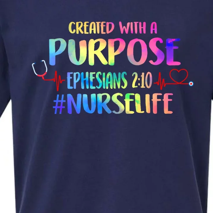 Christian Bible Verse Nurses Day Z18 Created With A Purpose Nurse Life Nursing C Sueded Cloud Jersey T-Shirt