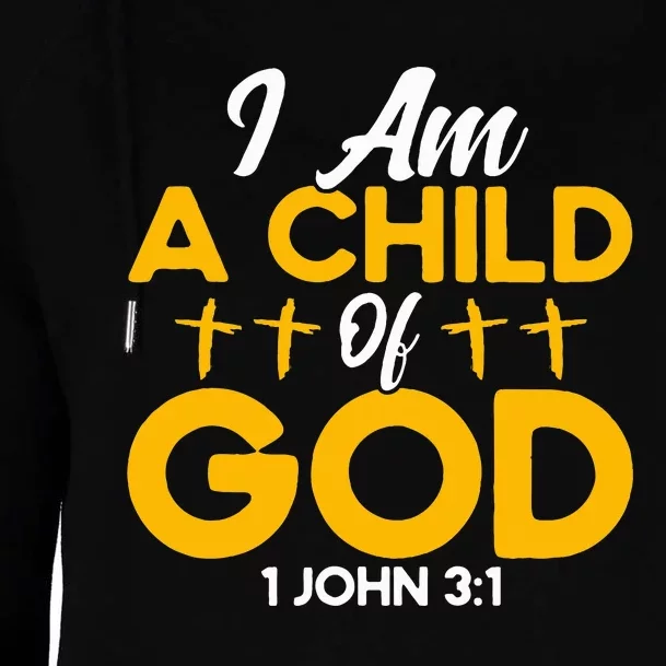 Christian Bible Verse John 31 Child Of God Cross Womens Funnel Neck Pullover Hood