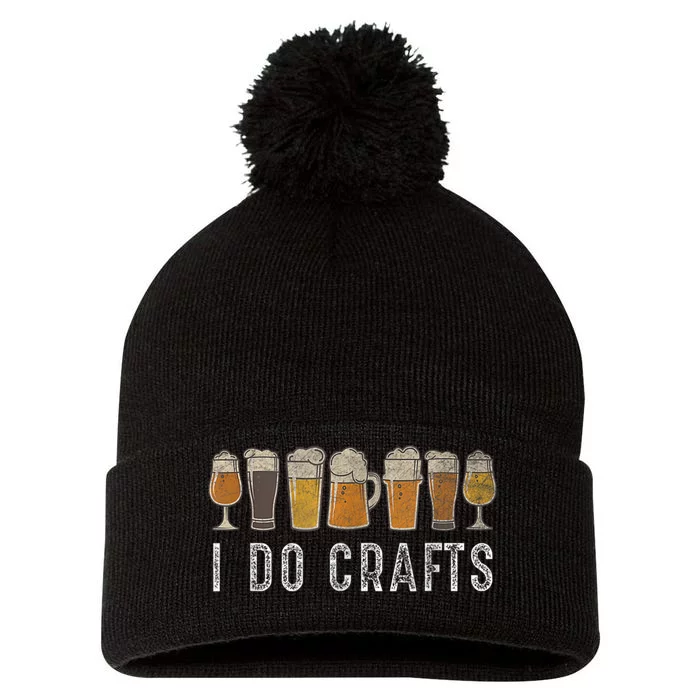 Craft Beer Vintage I Do Crafts Home Brew Art Pom Pom 12in Knit Beanie