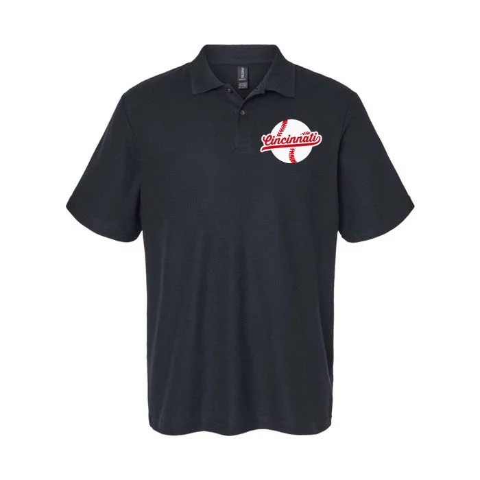 Cincinnati Baseball Vintage Ohio Pride Love City Red Softstyle Adult Sport Polo