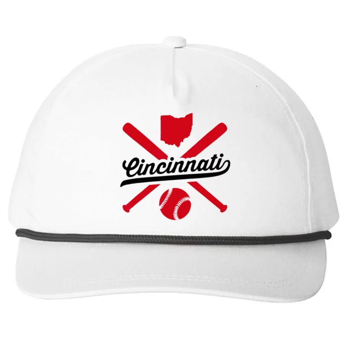 Cincinnati Baseball Vintage Ohio Pride Red Love City Snapback Five-Panel Rope Hat