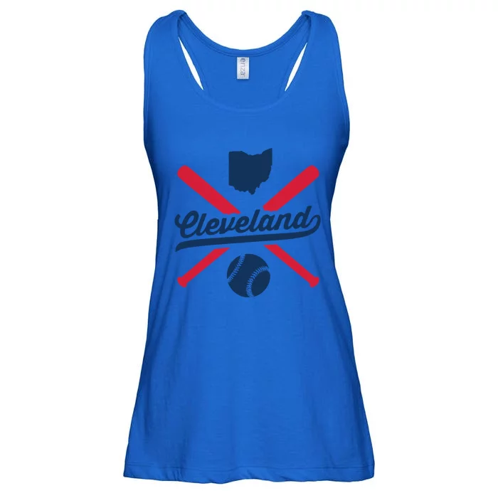 Cleveland Baseball Vintage Ohio Pride Love City Gift Ladies Essential Flowy Tank