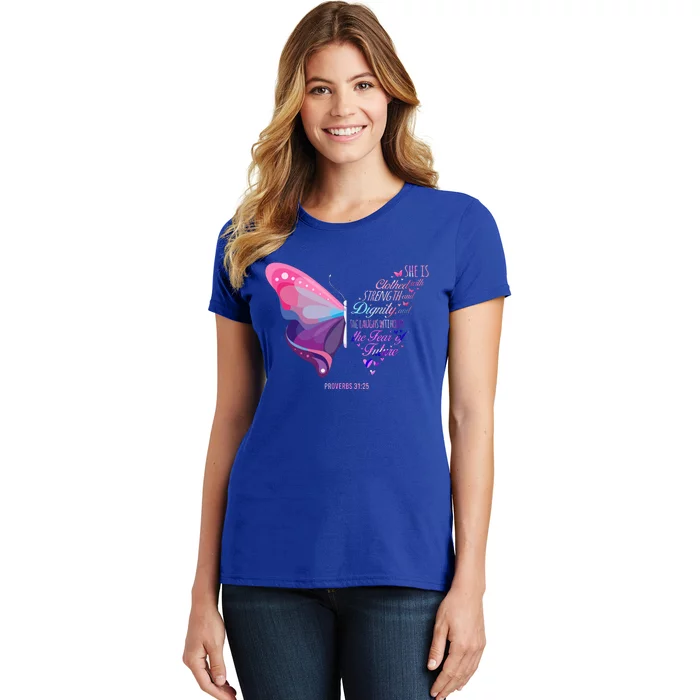 Christian Bible Verse Proverbs 3125 Butterfly Gift Women's T-Shirt