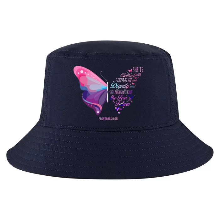 Christian Bible Verse Proverbs 3125 Butterfly Gift Cool Comfort Performance Bucket Hat