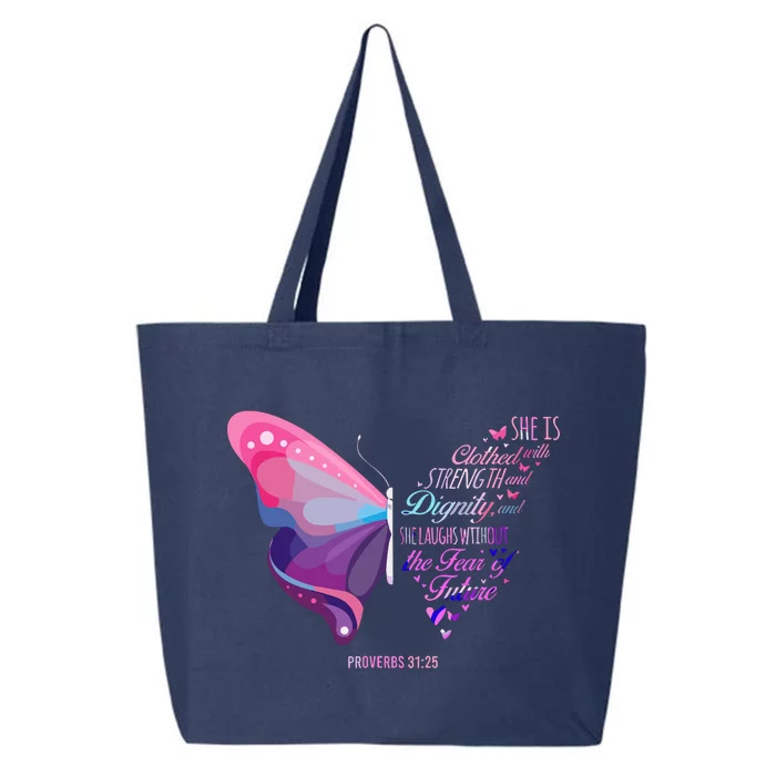 Christian Bible Verse Proverbs 3125 Butterfly Gift 25L Jumbo Tote