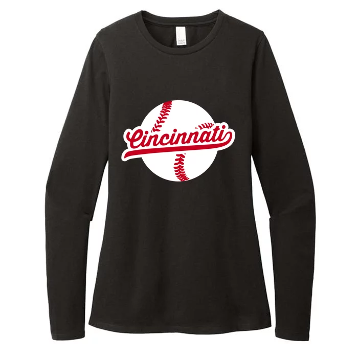 Cincinnati Baseball Vintage Ohio Pride Love City Red Gift Womens CVC Long Sleeve Shirt