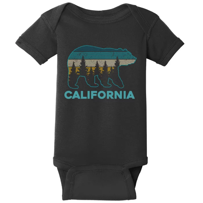 California Bear Vintage Retro Nature Hiking Souvenir Gift Baby Bodysuit