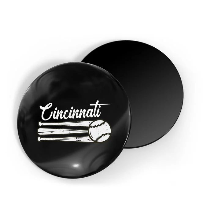 Cincinnati Baseball Vintage Distressed Met At Gameday Magnet