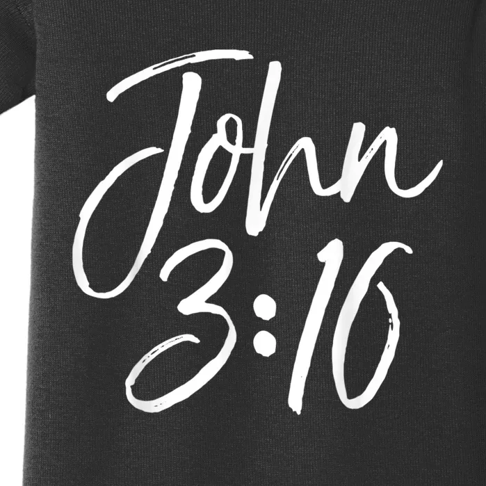 Christian Bible Verse Gift Scripture Reference John 3:16 Baby Bodysuit